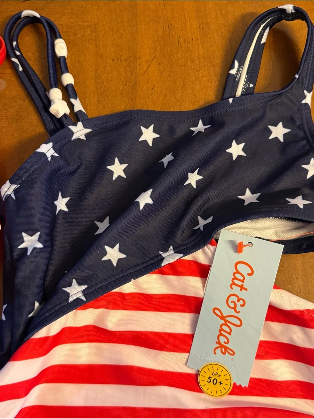 Cat & Jack Red White Navy Swimsuit Set - Stars & Stripes and gingham 1 &2 piece